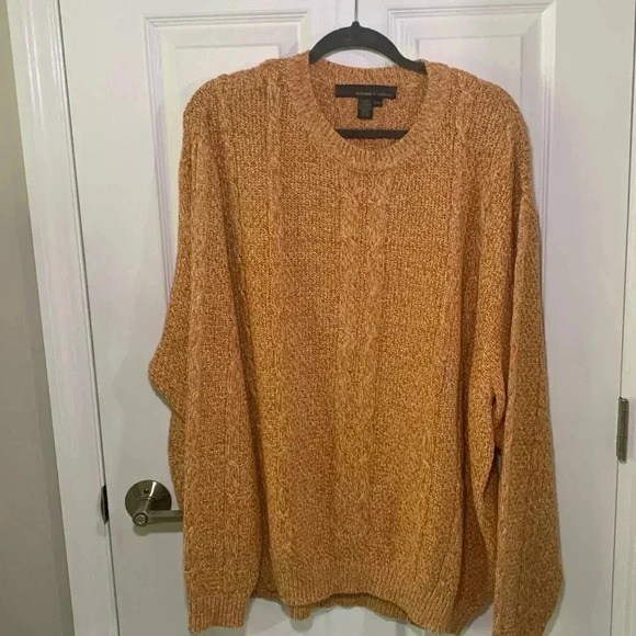 Tricots St Raphael Orange cable print crew neck sweater size XXL - Picture 1 of 6